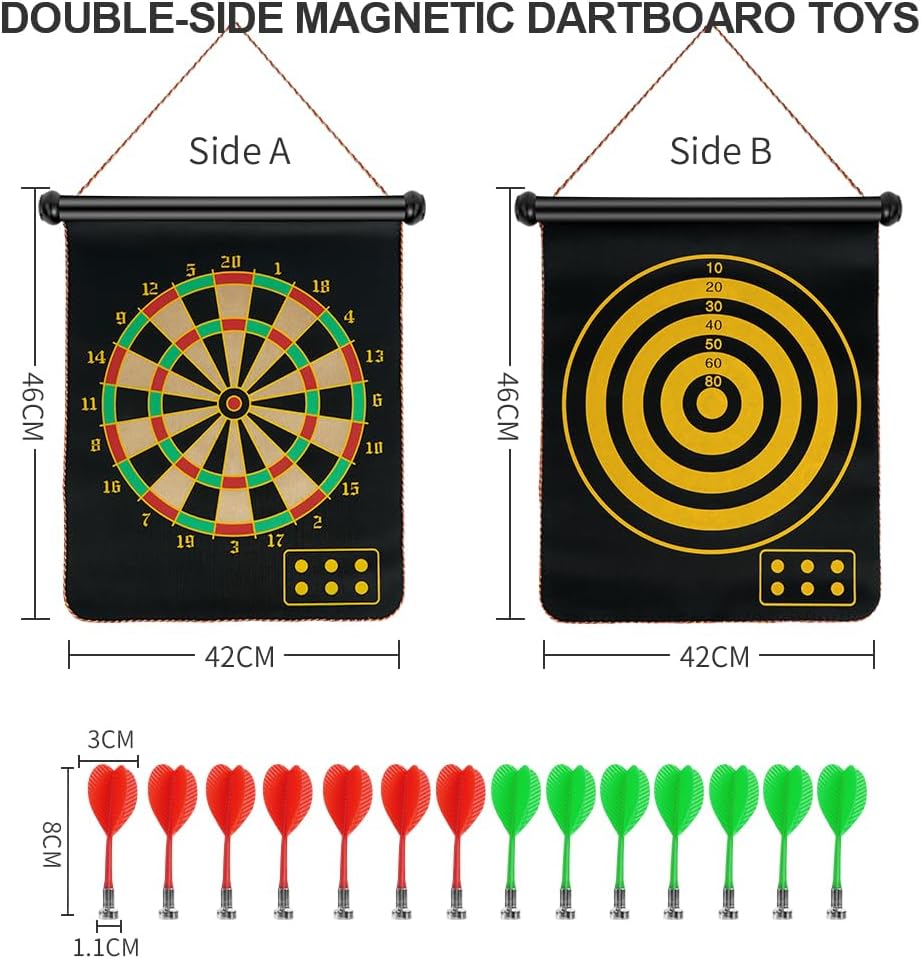 Flintronic Dartscheibe Magnetisch, Magnetisch Sichere Dartscheibe mit 14 Dartpfeilen, Dartscheibe Ju