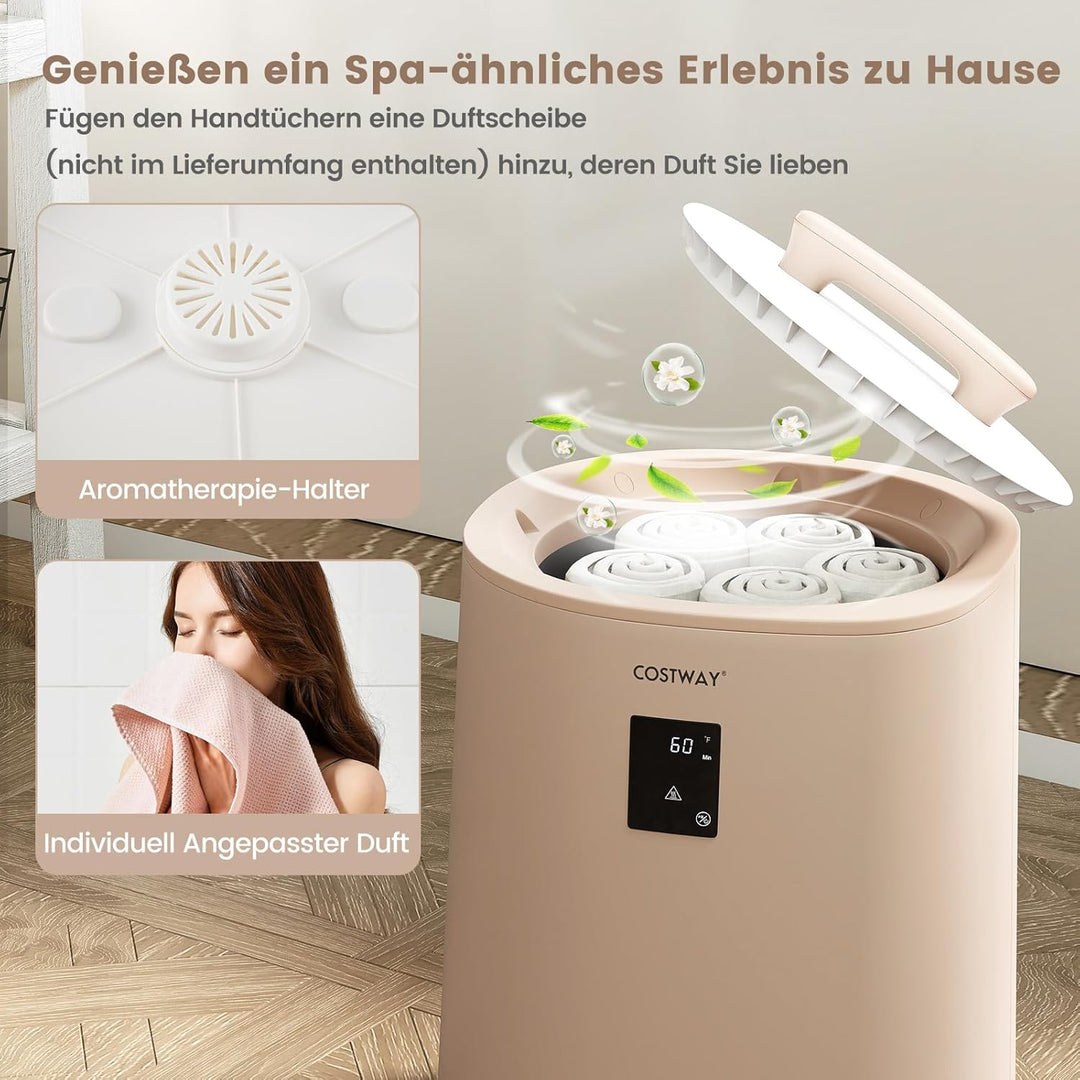 COSTWAY 18L Handtuchwärmer Eimer, Deckenwärmer mit LED-Anzeige & automatischer Abschaltung, tragbare