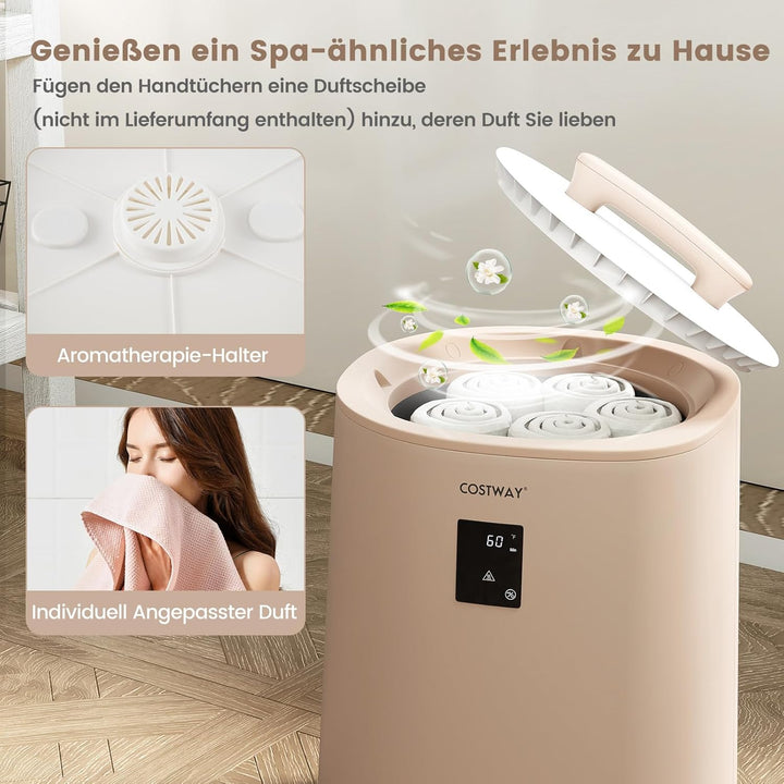 COSTWAY 18L Handtuchwärmer Eimer, Deckenwärmer mit LED-Anzeige & automatischer Abschaltung, tragbare