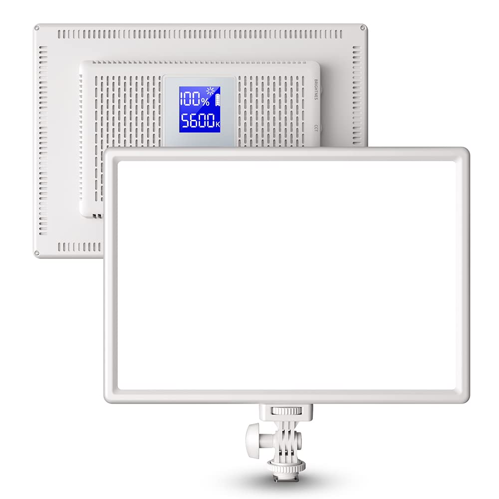 RALENO LED Videoleuchte, eingebauter 4000 mAh * 2 Akku 3200-5600 K CRI95 0-100% Helligkeitseinstellu