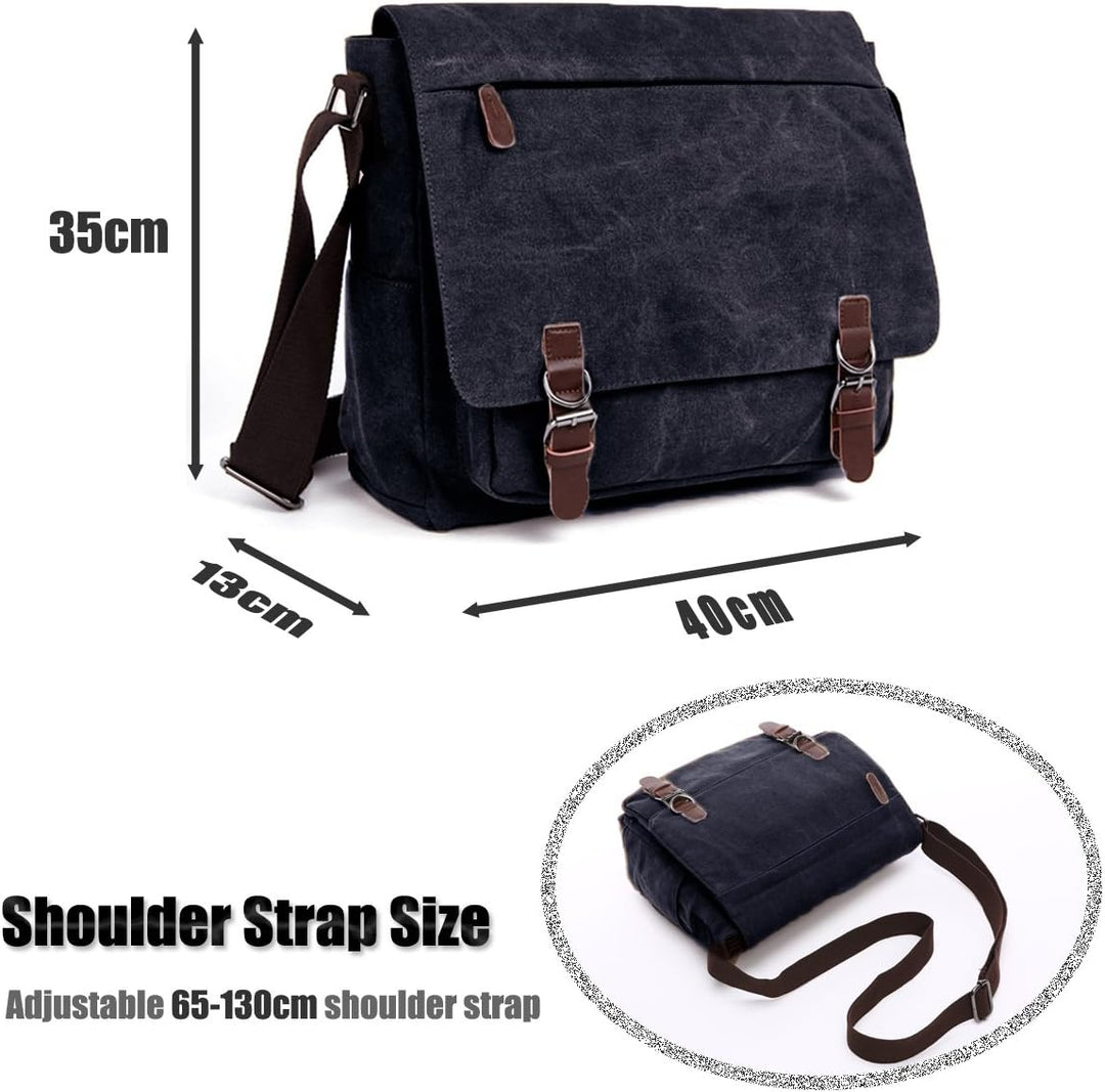 LOSMILE Umhängetasche Herren Schultertasche 16 Zoll Kuriertasche Canvas Laptop Tasche Messenger Bag