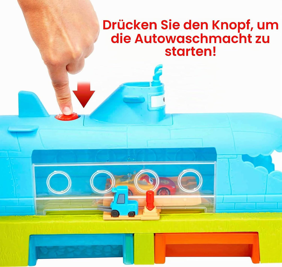 Disney Pixar Cars HGV70 - U-Boot-Autowaschanlagen-Spielset mit Lightning McQueen Spielzeugauto mit F