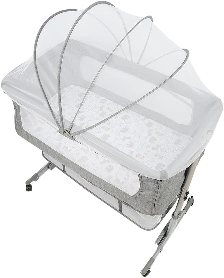 Babywiege, faltbar, tragbar, für Reisen, mit Moskitonetz, 3-in-1, höhenverstellbar + mit Matratze un