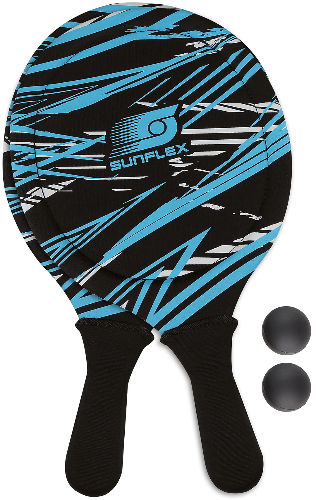 Sunflex Neopren Beachball Set Action Pro mit Zwei Schlägern und Zwei Bällen | weich und leicht | ext