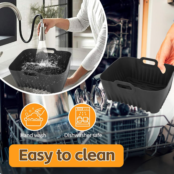 Silikonform Heissluftfritteuse Zubehör für Tefal Dual Easy Fry XXL EY942BE0 Doppelkammer 11L 6,5/4,5