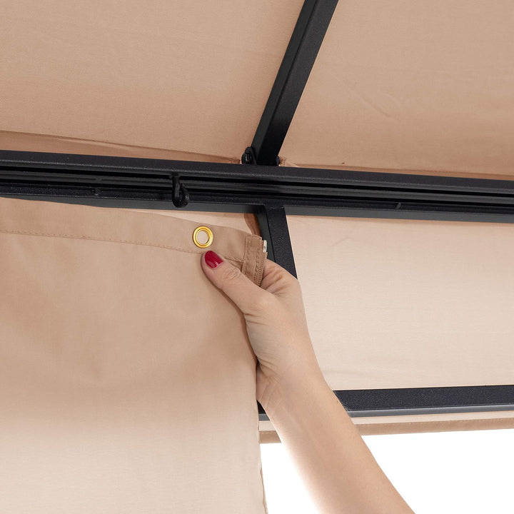 TOOLPORT 4 Seitenteile für Gartenpavillon Sunset Premium 3x4 m - Polyester ca. 180 g/m² - mit Reissv