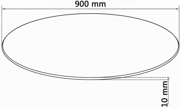 vidaXL Tischplatte aus gehärtetem Glas rund 900 mm Glastisch Tisch Glasplatte Ø 90 cm Transparent