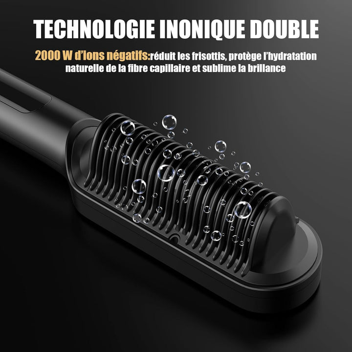 Haarglätter, professionelle Glättbürste für Haare, 9 Temperatureinstellungen, 120 ℃ - 200 ℃, LCD-Dis