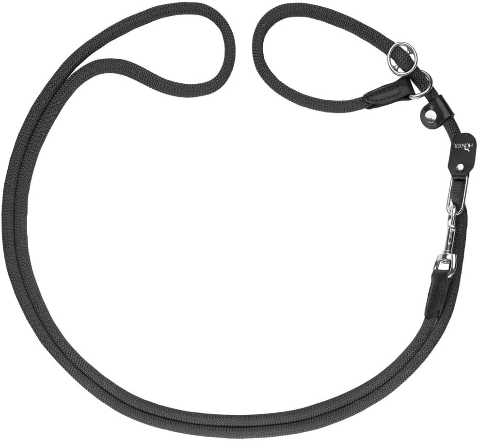 HUNTER Freestyle Retrieverleine, Tau, mit integrierter Halsung, robust, wetterfest, 1,0/260 cm, schw