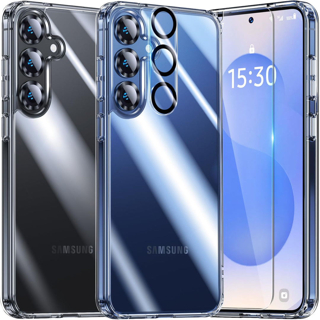 UniqueMe für Samsung Galaxy S25 Hülle - Handyhülle für Samsung S25 Case, 5 in 1 Set Rundumschutz Sch