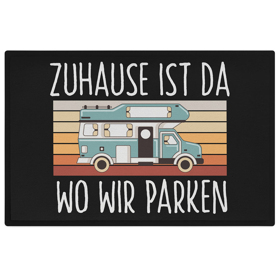 Trendation - Camper Wohnwagen Fussmatte Zuhause Ist Da Wo Wir Parken Fussmatte 60x40 cm Camping Fuss