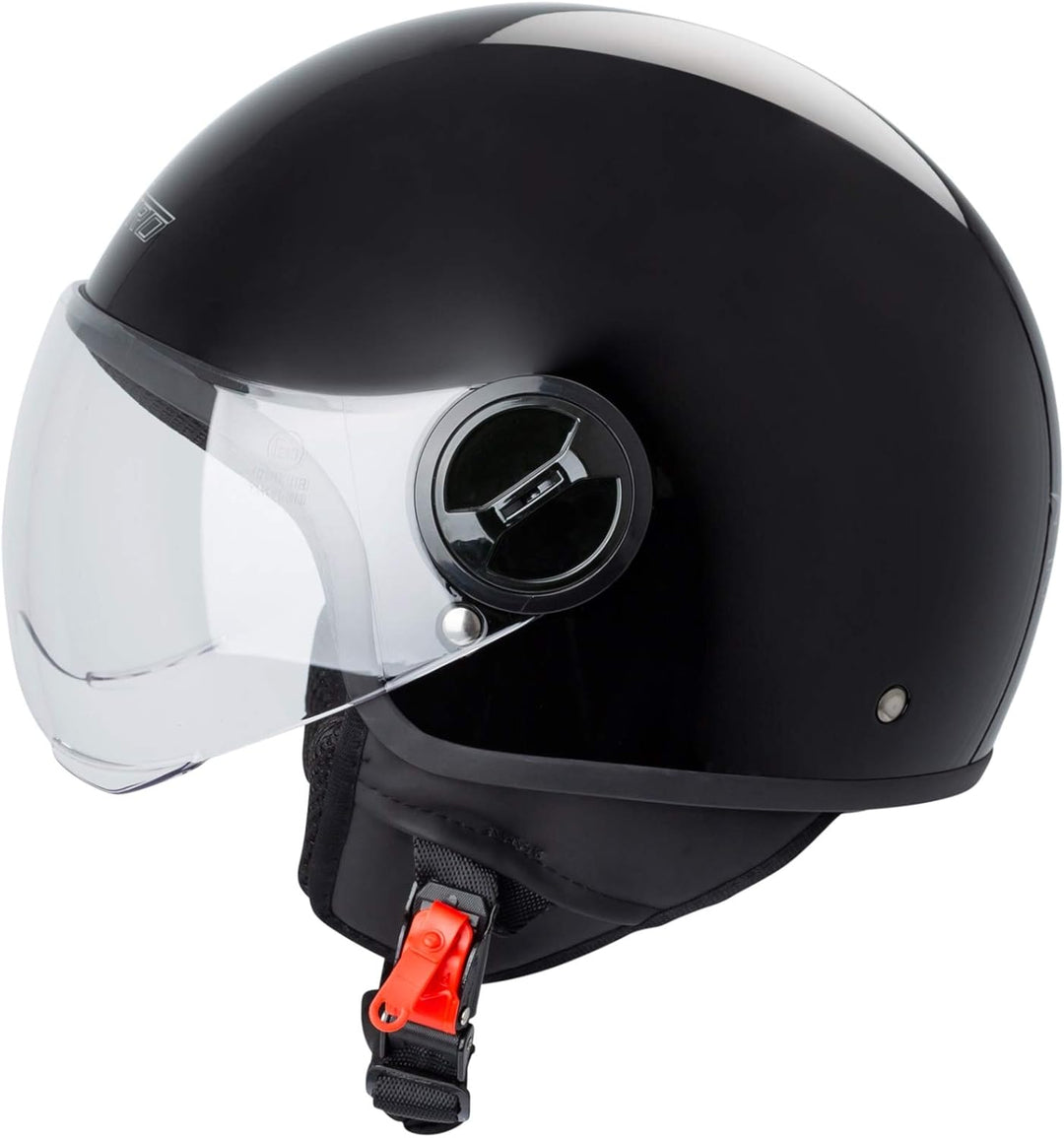 Motorradhelm Motorrad Roller Jet Helm Demi Avio Viser Homologiert SonicMoto 55-56 cm ( S) Schwarz, 5