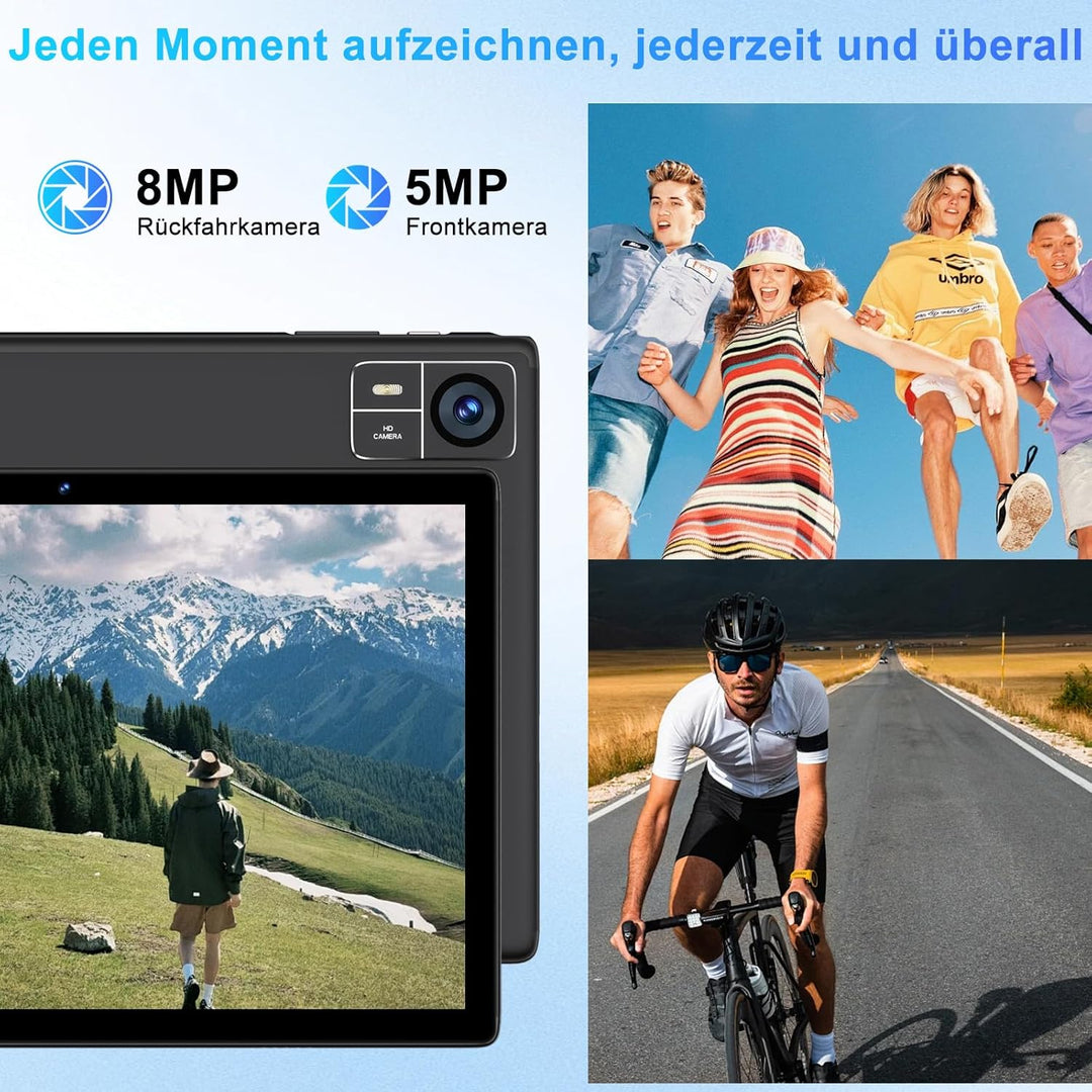 2025 Tablet 10.1 Zoll Android Octa-Core 22GB RAM+128GB ROM 1TB TF, Widevine L1,5G+2.4G WiFi, GMS,BT
