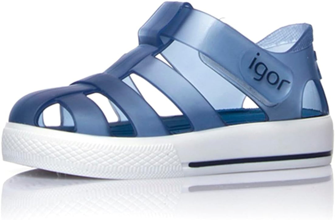 Unbekannt Mädchen Star Riemchensandalen, Marineblau Transparent