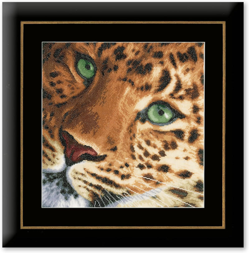 LANARTE PN Zählmusterpackung Leopard Zählstoff Kreuzstichpackung, Baumwolle, Mehrfarbig, 35 x 34 x 0