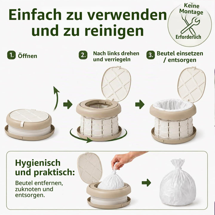 auvstar Töpfchen Falttoilette Kinder,Tragbare Baby Reise Töpfchen,Baby Kindertoilette,Tragbarer töpf