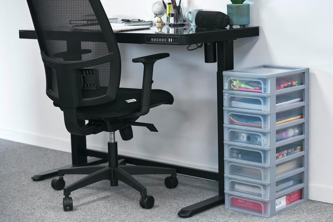 Iris Ohyama, Kunststoff Schubladenbox mit 8 tiefen Schubladen, Grau, Easy-Pull-System, A4, A5 & A6 F
