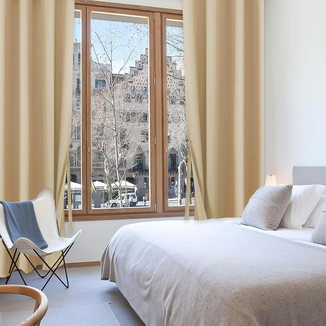 XWZO Blickdichte Vorhänge Verdunklungsvorhänge mit Ösen 2 Stücke Gardienen mit Raffhalter Lichtundur