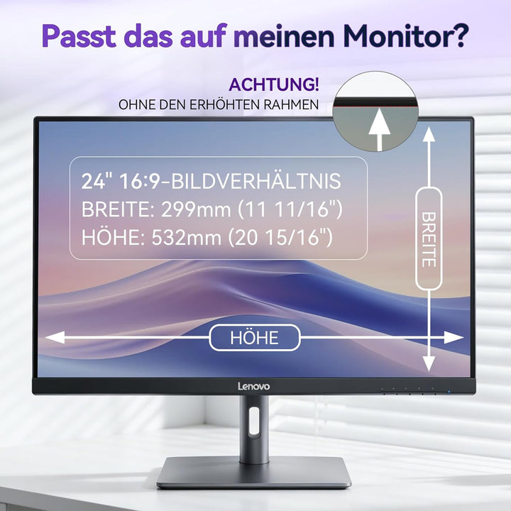 IPROKKO 24-Zoll Magnetischer Blickschutzfilter für 16:9 Monitor, Abnehmbarer Sichtschutz Anti Blauli