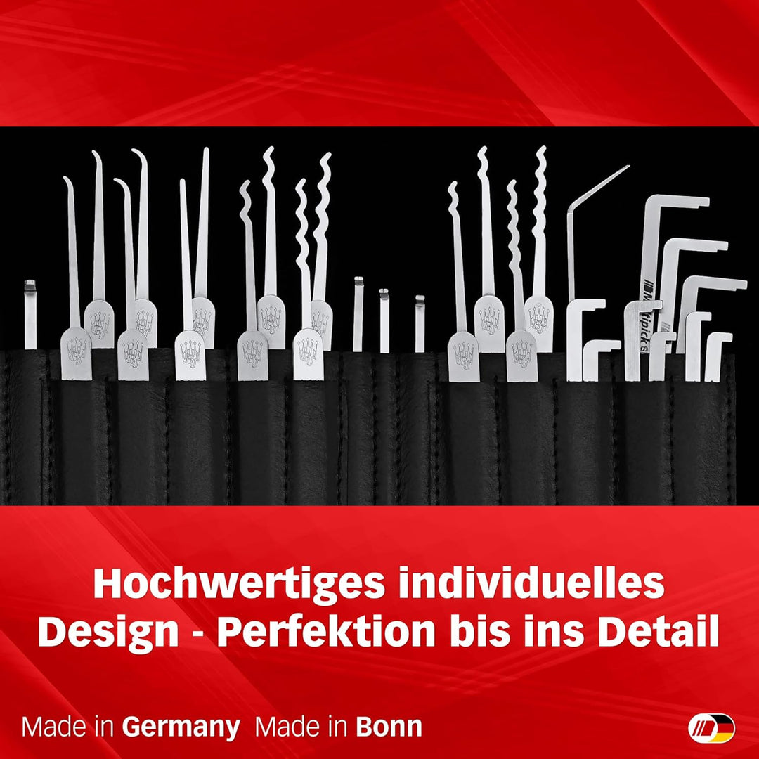MULTIPICK ELITE 40 Profi Dietrich Set - [40 Tools | 0.4 + 0.6 mm] Made in Germany - Lockpick Tool, S
