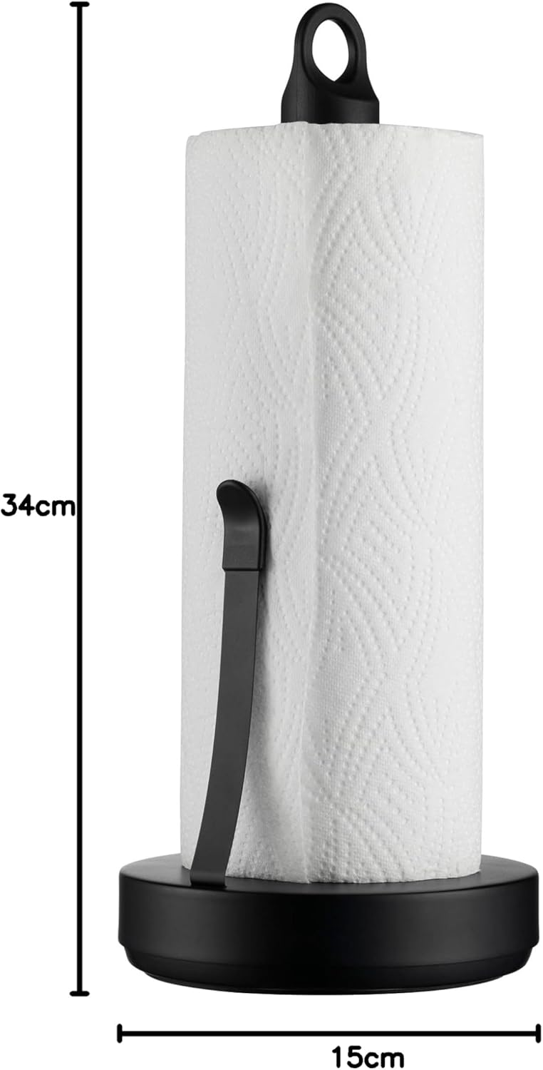 blomus -Loop- Küchenrollenhalter, Innovative Technik, Praktischer Haushaltshelfer, Farbe Black 64364