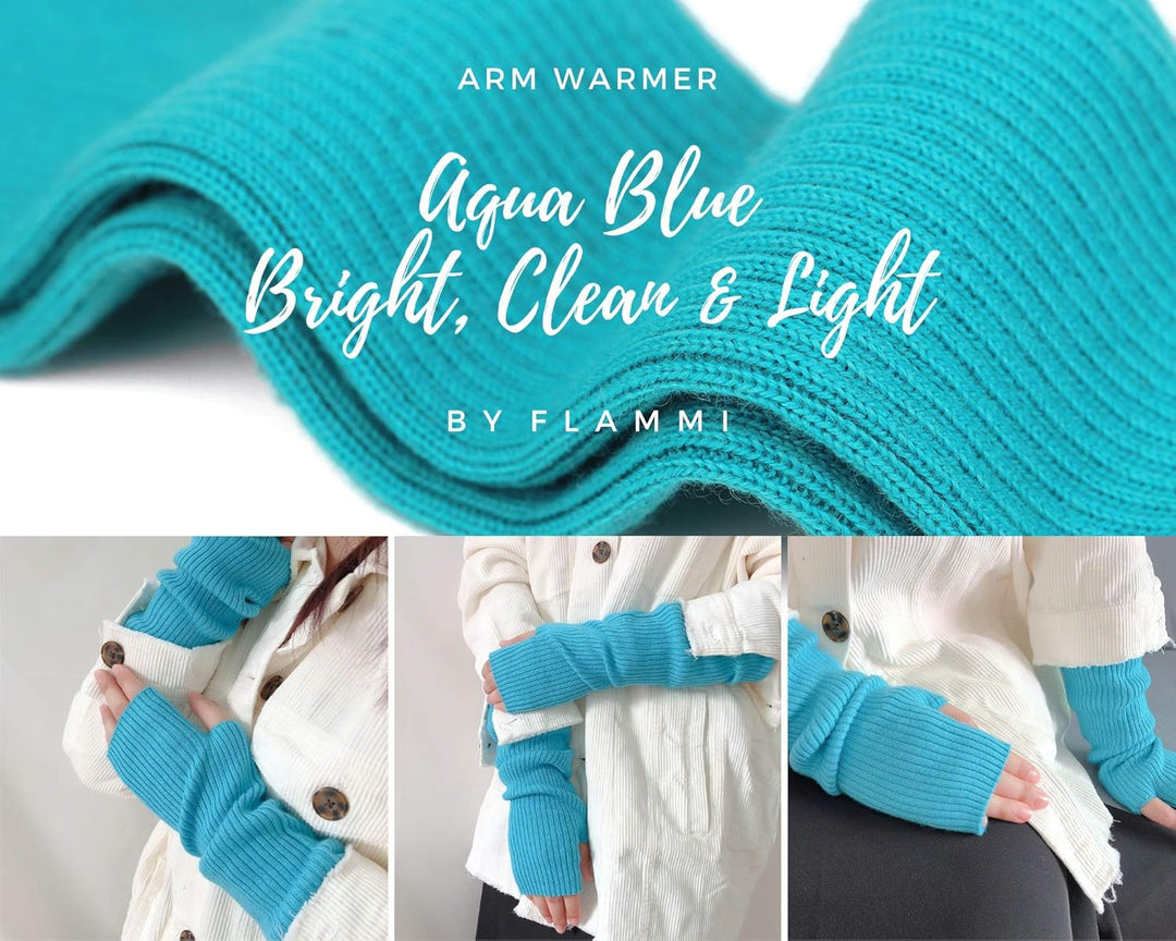 F Flammi Damen Armstulpen, Aqua Blue