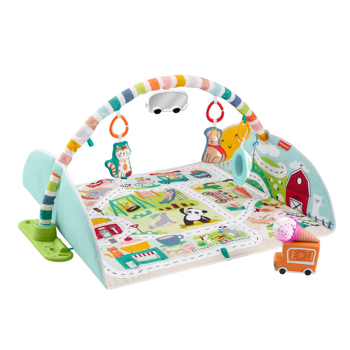 Fisher-Price GRV42 - Jumbo Abenteuer Spieldecke mit Musik, Lichtern und Fahrzeugen, Babyspielzeug fü
