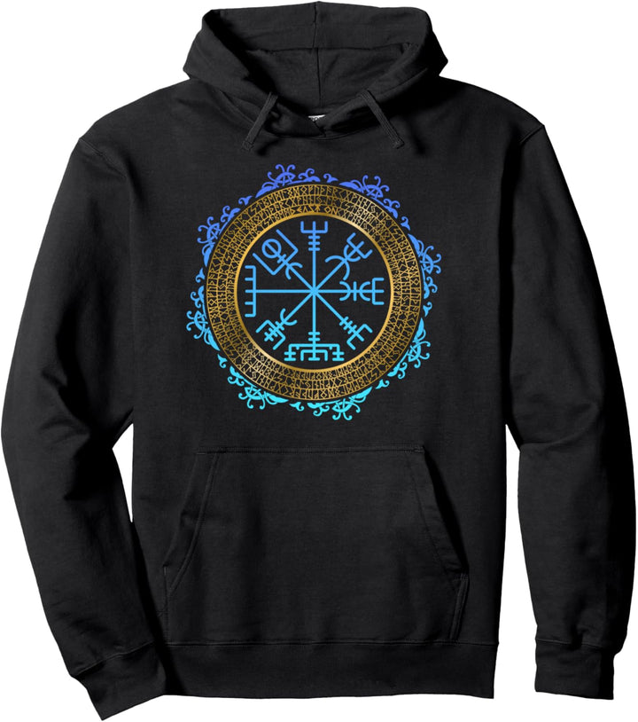 Nordisches Symbol VEGVISIR Wikinger Symbol Zeichen Rune Pullover Hoodie