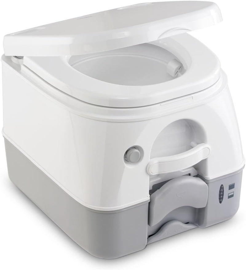 Dometic 9108557679 Portable 972 mit 360° Druckspülung Campingtoilette, Weiss/Grau Tragbare Toilette