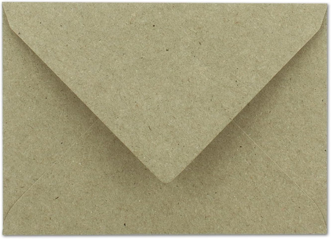 75x Vintage Briefumschläge in grau DIN B6 125 x 178 mm Kraftpapier 120 g/m² Recycling Nassklebung Sp