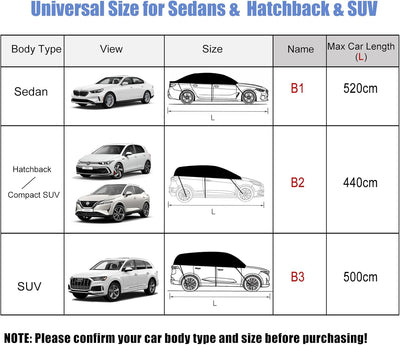 CICMOD Halbgarage Auto, Winter Autoabdeckung für EIS Sonne Staub Schutz Halbgarage Auto Abdeckplane