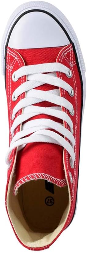 Elara Unisex Sneaker Sportschuhe High Top Turnschuh Chunkyrayan 36 EU Rot Basic, 36 EU Rot Basic