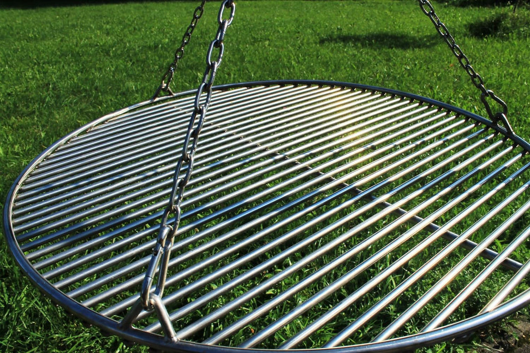 VEIKIN DESIGN Edelstahl Grillrost Rund Ø 60 cm, Profi Grillrost für Schwenkgrill, Massive Ausführung