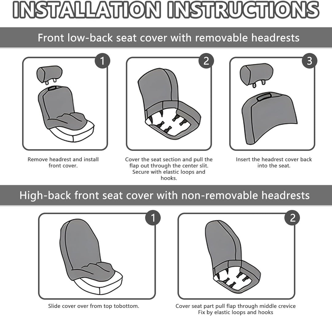 9 Stück Universal Autositzbezüge, Sitzbezüge Auto Für 5 Sitzer, Autositzauflage Set Seiten-Airbag-ko