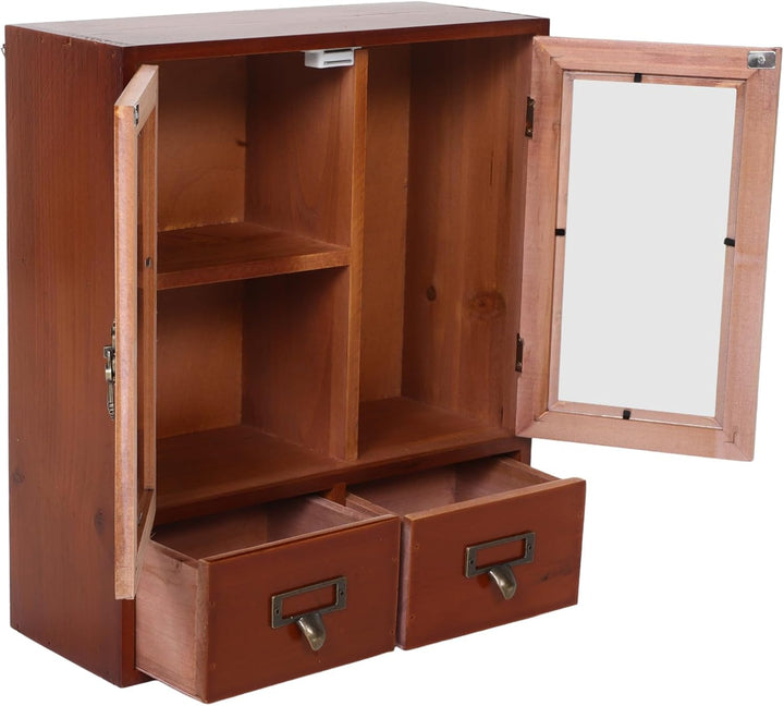 LIFKOME Vintage Holz Wandschrank Mit Doppeltüren Mini Aufbewahrungsschrank Für Küche Und Badezimmer