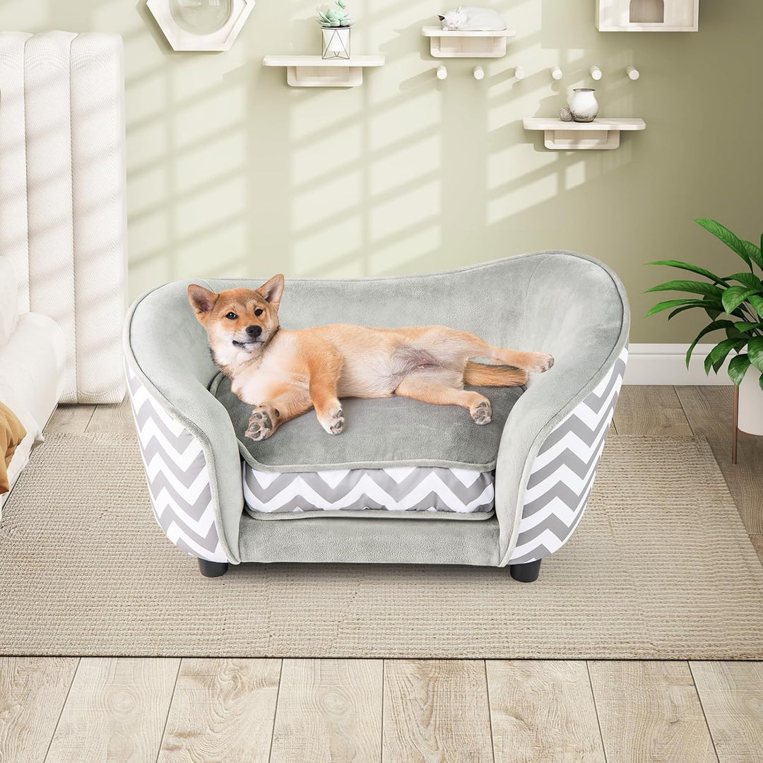 COSTWAY Katzenbett, kleines Hundesofa, 70 x 41 x 40 cm, Katzensofa mit weichem gepolstertem Kissen &