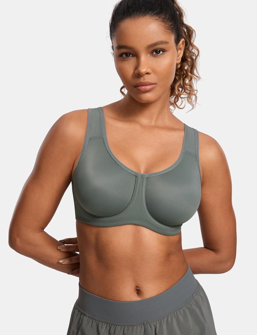 SYROKAN Damen Starker Halt Sports BH Grosse Brüste mit Bügel für Grosse Grössen | mit Bügel, Grosse