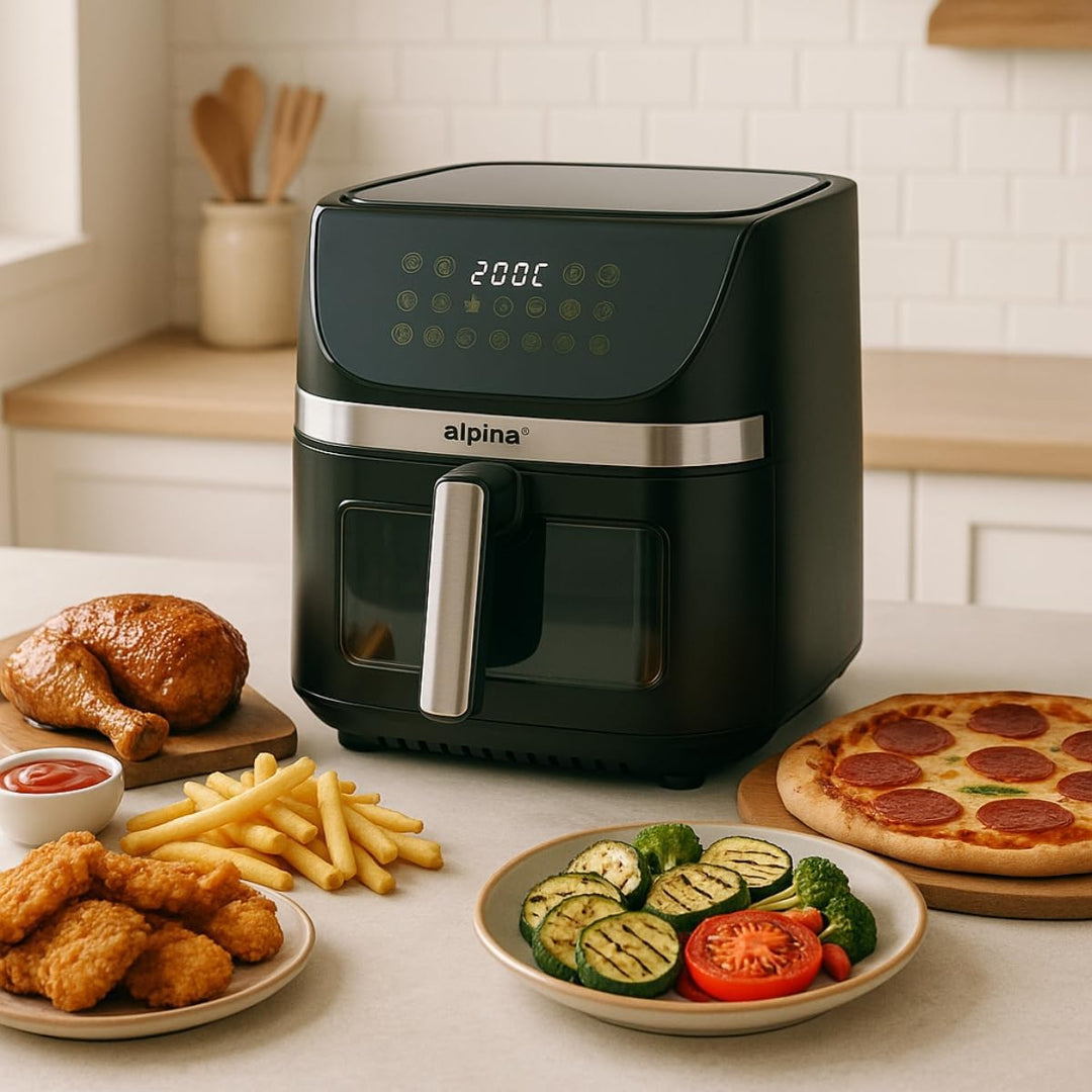 alpina Heissluftfritteuse 9L - Airfryer XXL - Air Fryer mit Digitalem Display - Heissluftfritteuse m