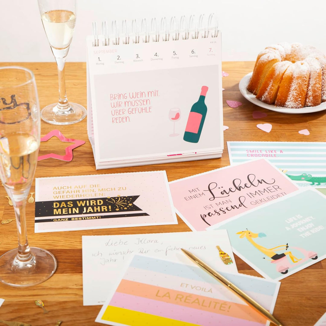 Postkartenkalender 2025: In dubio Prosecco: Der Kult-Wochenkalender zum Aufstellen. Tischkalender mi