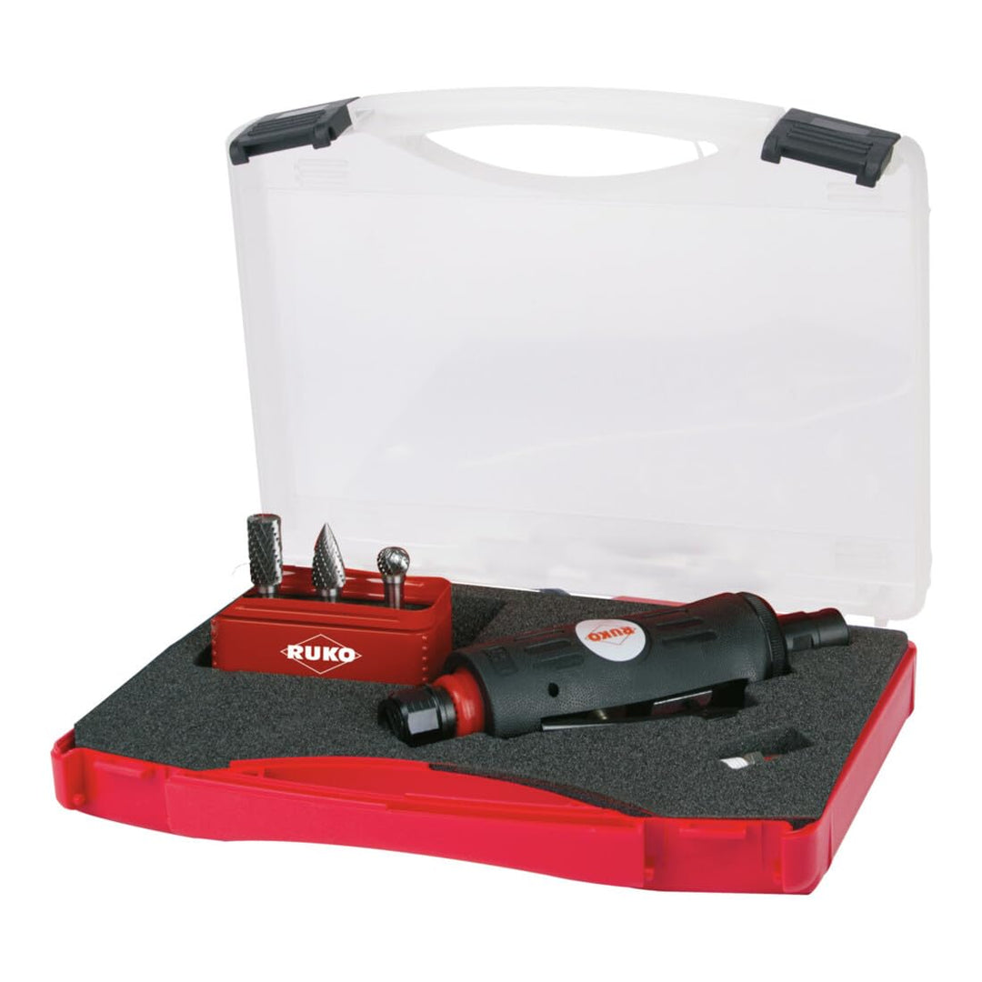 Ruko 116113 kurz Druckluftschleifer Set, Rot