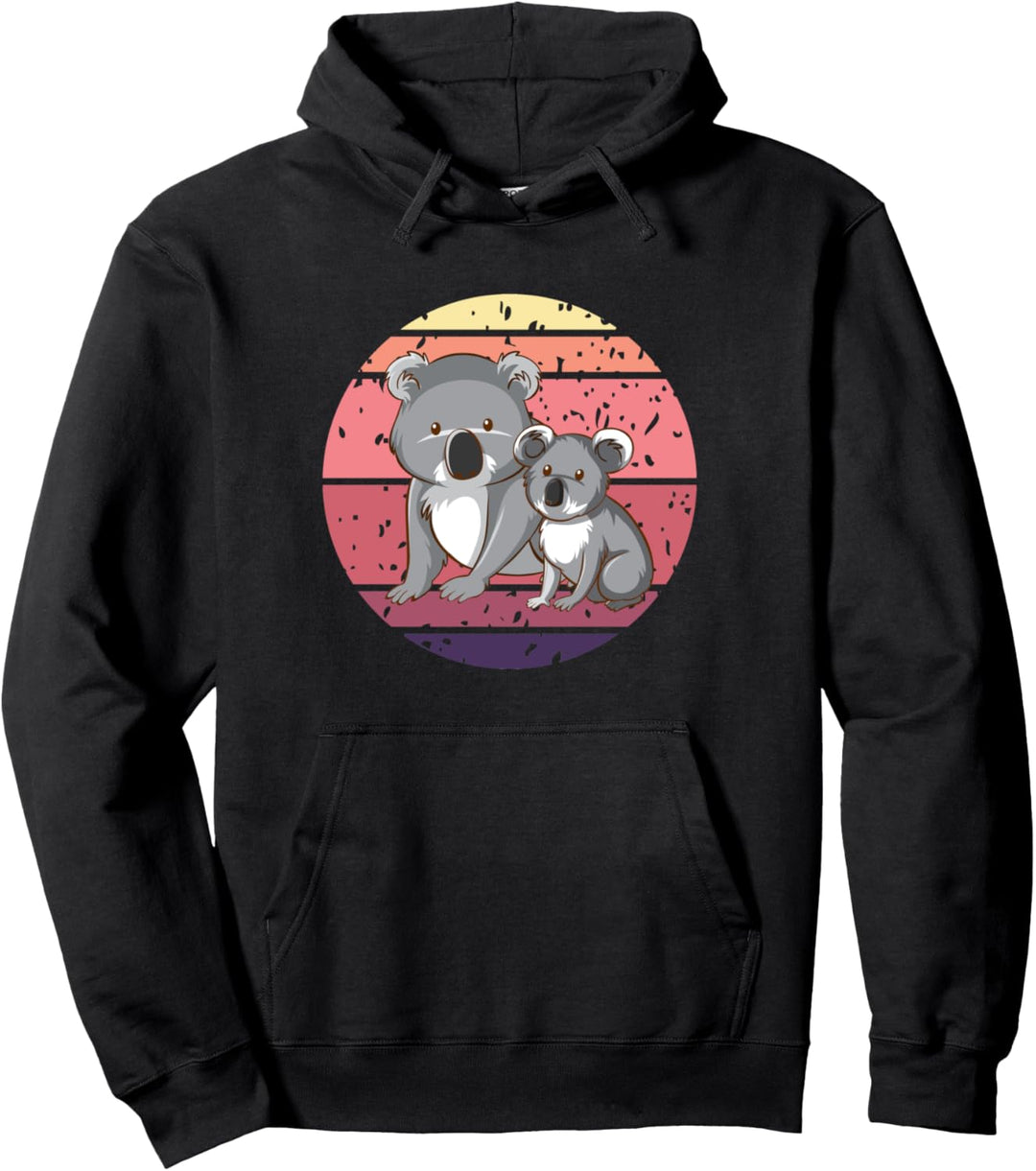 Süsser schöner Koala mit Baby, Retro, Relaxen, Koala Pullover Hoodie