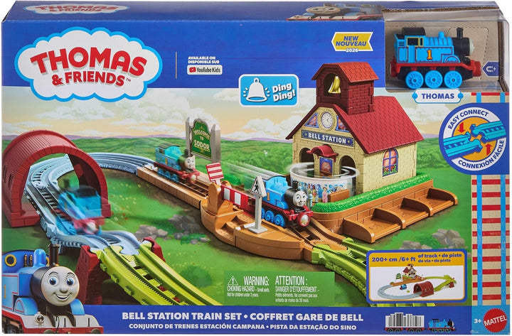 Thomas &amp; Friends Glockenstation Spielset und Schiebebahn | Enthält 1 Lok und Schiene, Details: Glock