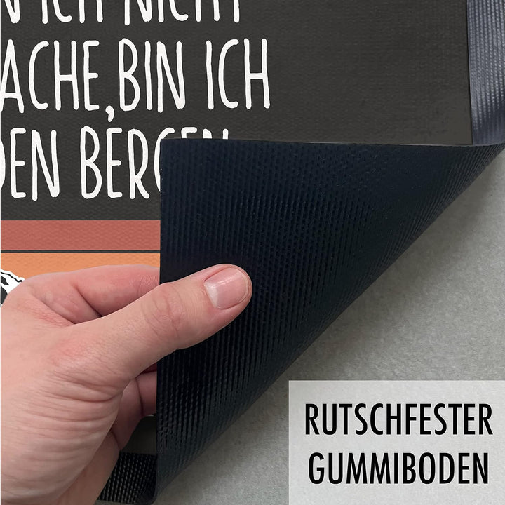 Trendation - Wenn Ich Nicht Aufmache Bin Ich In Den Bergen Fussmatte Wandern Berge Fussmatte 60x40 c