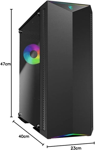 MSI MPG GUNGNIR 100 Mid-Tower ATX Gehäuse (2x USB 3.1 Anschluss, 1x 120mm A-RGB Fan und 3x 120mm Fan