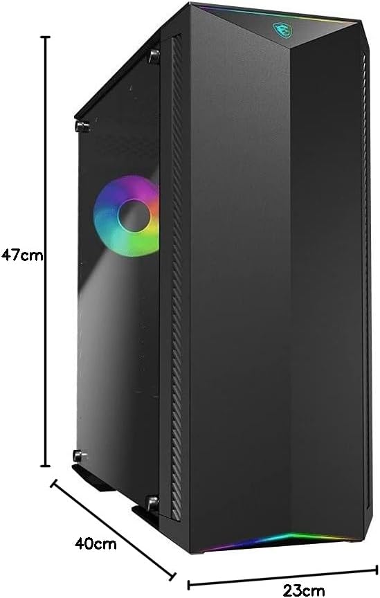 MSI MPG GUNGNIR 100 Mid-Tower ATX Gehäuse (2x USB 3.1 Anschluss, 1x 120mm A-RGB Fan und 3x 120mm Fan