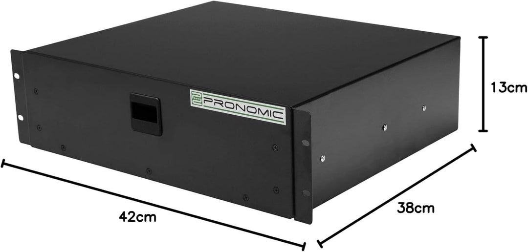 Pronomic RD-103 Rackschublade 3 HE (Schublade für 19 Zoll Rack, Snaplock, Stahlblech) schwarz Single