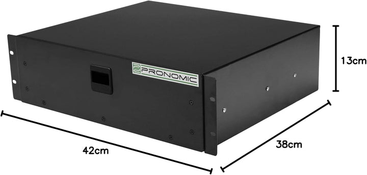Pronomic RD-103 Rackschublade 3 HE (Schublade für 19 Zoll Rack, Snaplock, Stahlblech) schwarz Single
