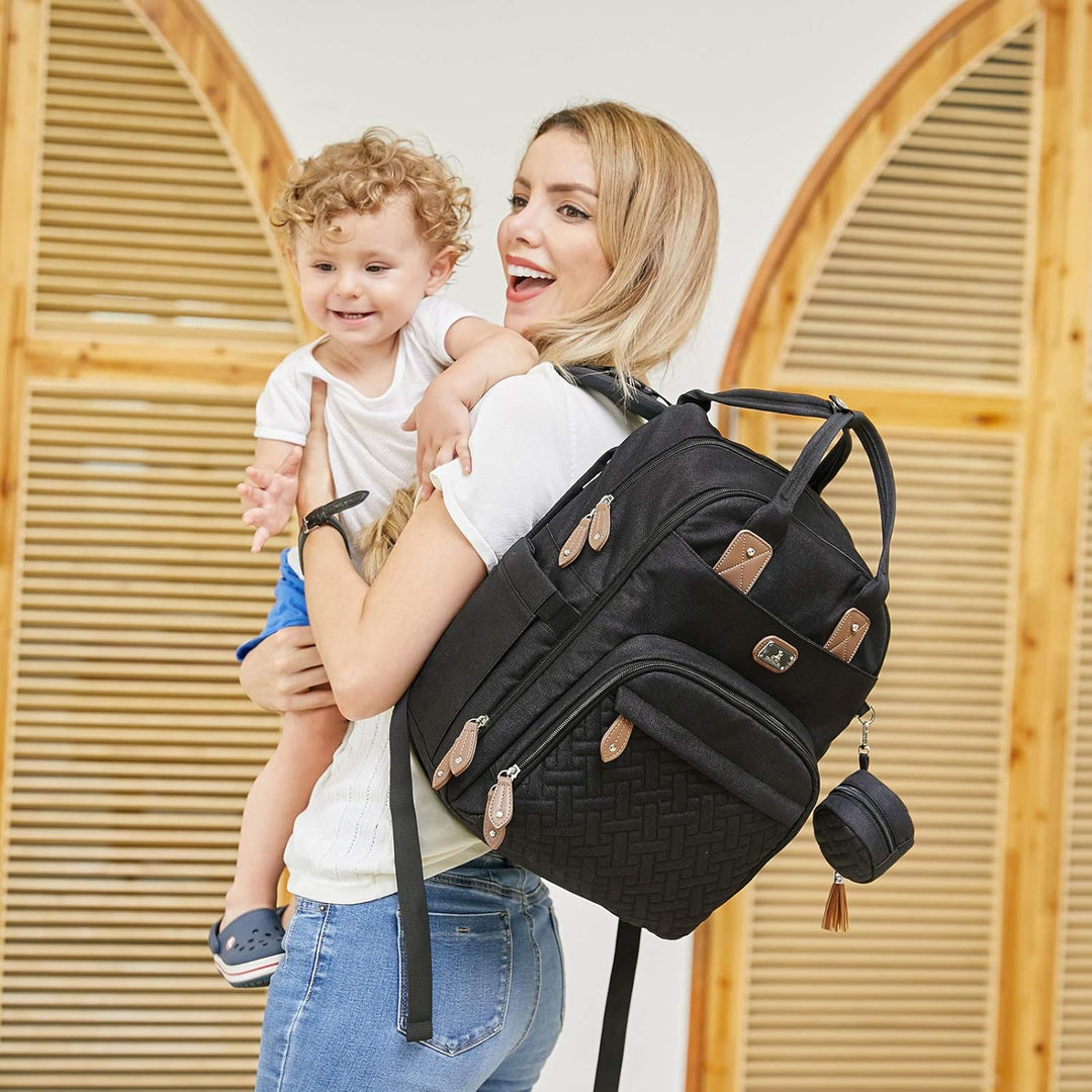 Wickeltasche Rucksack - Dikaslon Grosser Wickelrucksack mit Multifunktions-Babytaschen und mobiler W