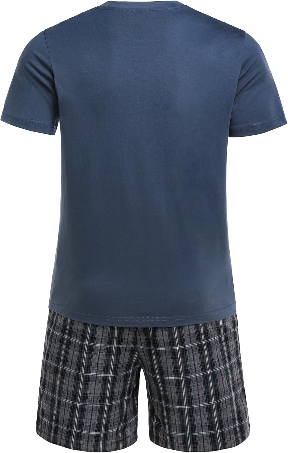 Winovia Schlafanzug Herren Kurz Pyjama 100% Baumwolle Kurzarm Nachtwäsche Nightwear Set mit Rundhals