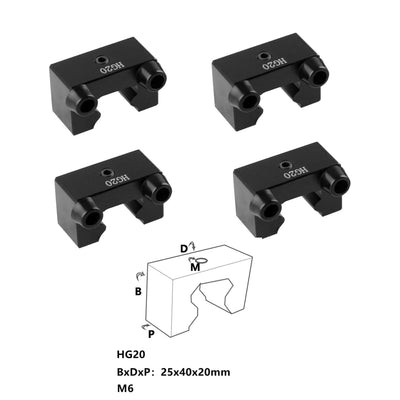 GooEquip Linearführung HGR20 2 x Linearschienen und 4 x Lagerblöcke, 3D Drucker CNC Teile (4 x HGR20